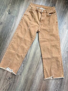 Women’s Ankle Crop Jeans in Caramel Brown